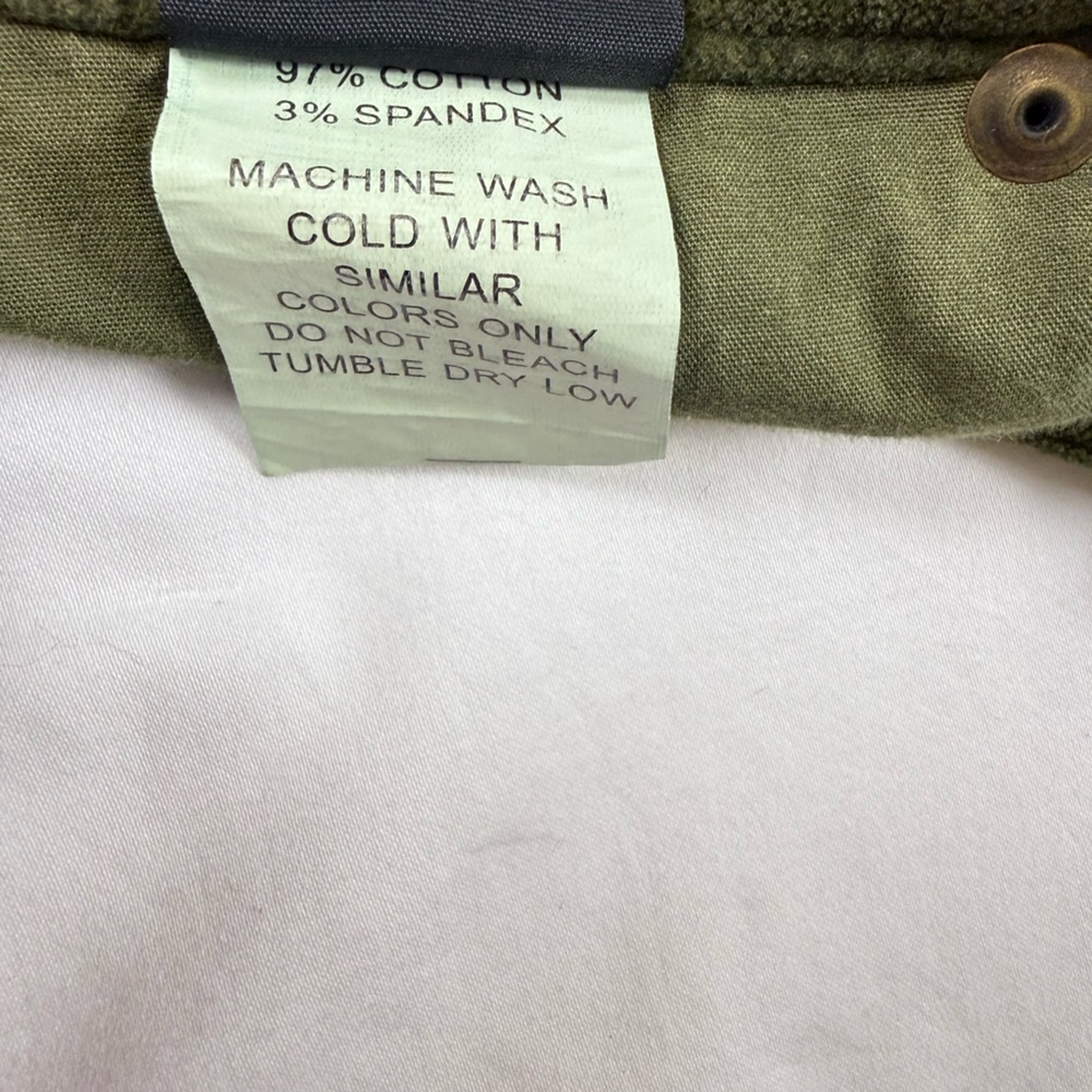 Level 99 Dark Army Green Velvet Wide Leg Flare Pants Size 29 - Picture 6 of 7
